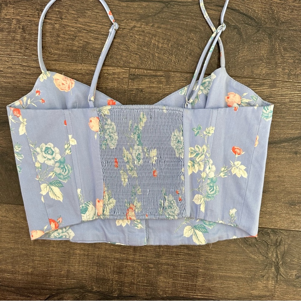 Zara Floral Corset Top Small - Picture 7 of 9
